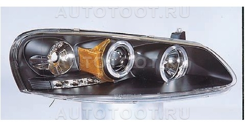 Фара левая+правая (комплект, тюнинг, линзованная, с ободками, внутри черная) -  для DODGE STRATUS